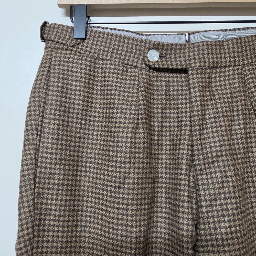 Paul Stuart Phineas Cole Wool & Cashmere Houndstooth Slim Fit Trouser 32 (30x29)